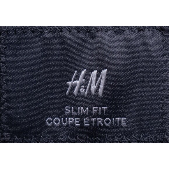 H&M Blazer Jacket Size 40R Slim Fit Gray Stretch Sport Coat Two Button Poly - Picture 10 of 13